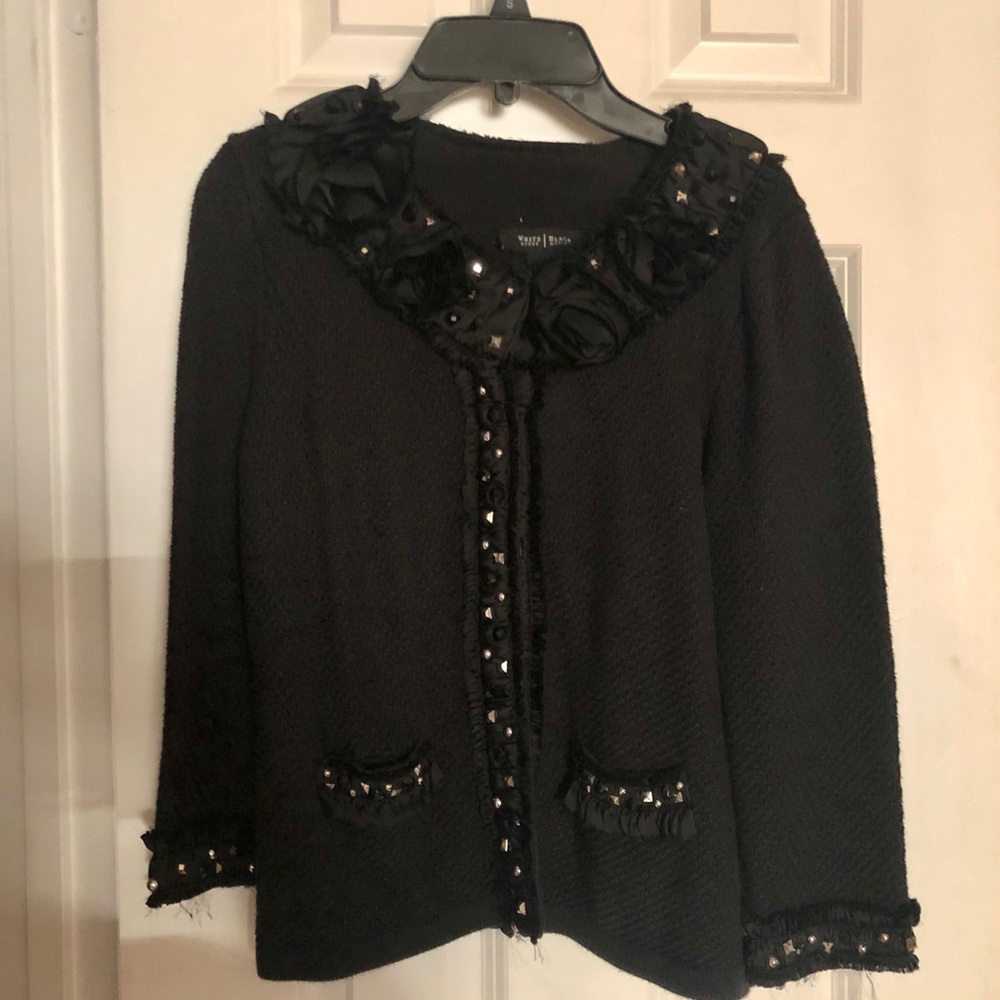 WHBM Rosette Applique Cardigan